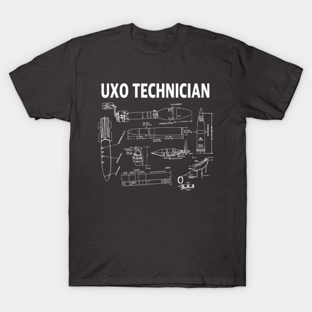 UXO Technician, pubs t-shirt T-Shirt by The Blue Deck